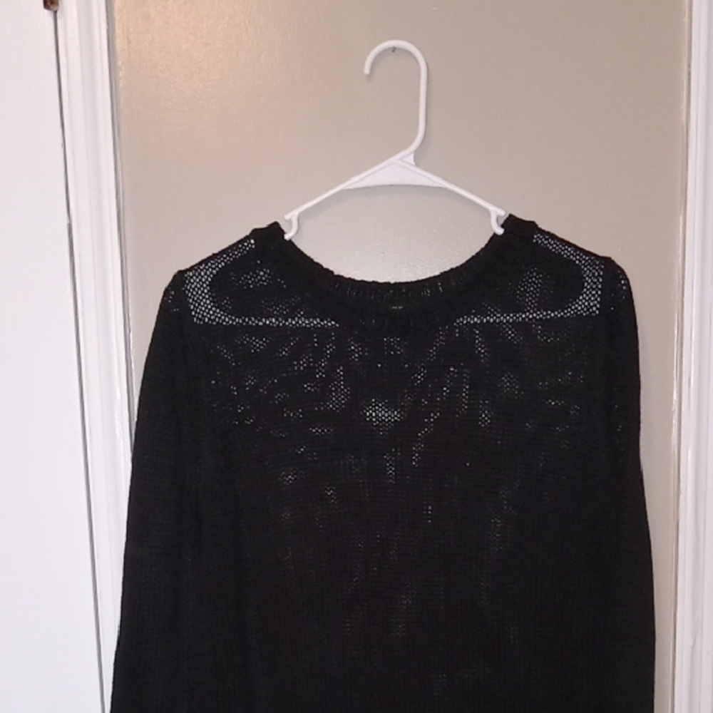 Black Knit High-Low Sweater